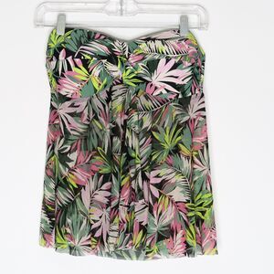 Kona Sol Swimsuit Top Size Medium Bandeu Green Purple Swim Vacation‎